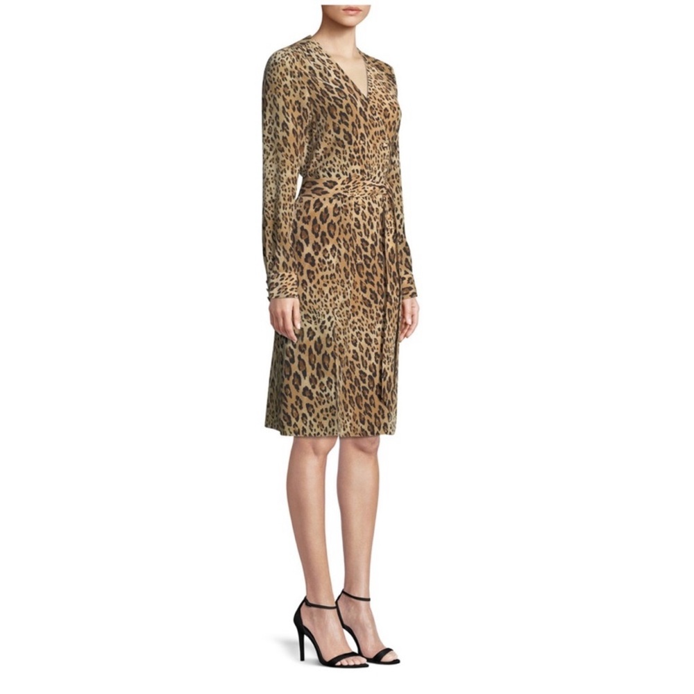 NWT FRAME Leopard-Print Silk Dress XS